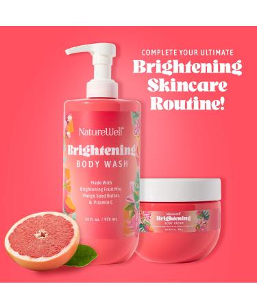 NATURE WELL Brightening Body Wash Gentle & Creamy Formula Enriched with Mango Seed Butter & Vitamin C Promotes a Luminous & Healthy-Looking Glow Orange Zest Blushed Rose & Vanilla Scent 33 Oz - Buy Online on GoSupps.com