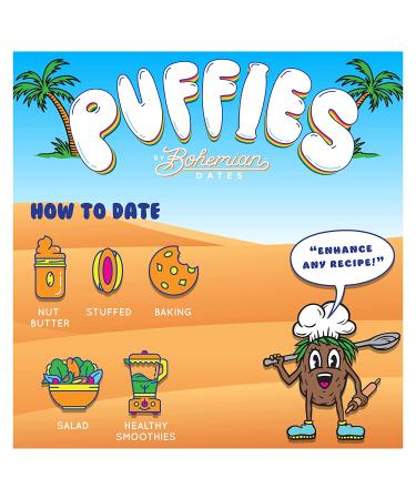 Puffies by Bohemian Dates | Whole Medjool Dates | Soft & Chewy Caramel Flavor | 2 lbs - Buy Online on GoSupps.com