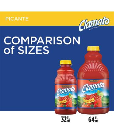 Clamato Picante Tomato Cocktail 64 fl oz Bottles - Pack of 8 - Buy Online on GoSupps.com
