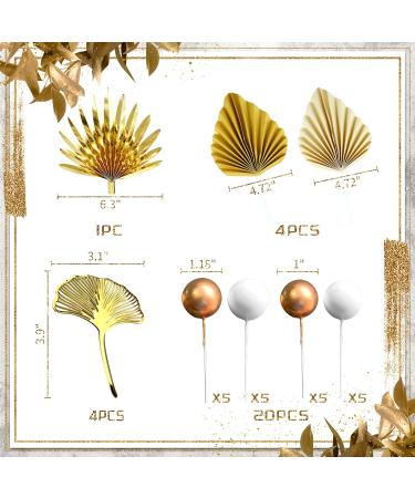 JeVenis Champagne Cake Topper | Elegant Rose Decoration Balls & Gold Leaves | Perfect for Weddings Bridal Showers & Birthday Parties - Buy Online on GoSupps.com