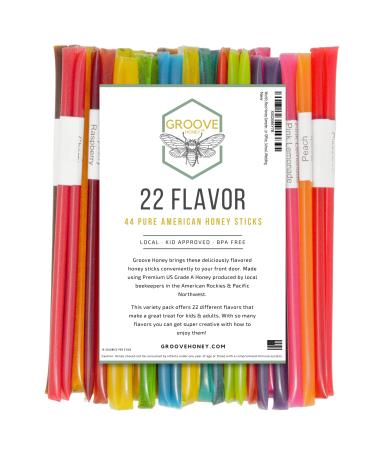 Flavored Honey Sticks for Tea Travel & Snacks that Kids Love - These Variety Honey Packets are Farm Fresh from US Beekeepers - Each Honey Straw is full of Flavor that You'll Love - A Great Gift Idea