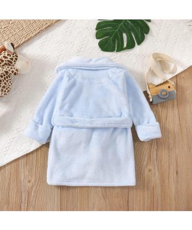 Soft Light Blue Flannel Bathrobe for Toddler Boys & Girls | Cozy Nightwear & Pajamas for 5-6 Years | International Shipping Available - Buy Online on GoSupps.com