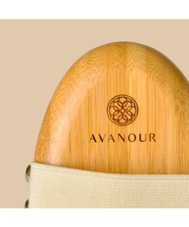 Avanour Vegan Dry Brush Set | Plastic-Free Body Brush with Natural Bristles | Gift Box & Velvet Travel Bag | Includes Dry Brush Guide - Buy Online on GoSupps.com