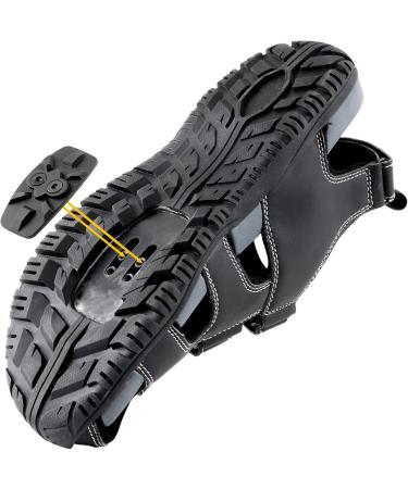 Unisex Bike Sandals - Indoor/Outdoor Cycling Shoes Compatible with Shimano SPD - Ideal for Trekking & Hiking - Size US Men 11.5-12.5 - Black - Buy Online on GoSupps.com
