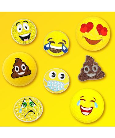 Navika Golf Balls - Poop Emoji Imprint on Bright Yellow (3-Pack) - Fun Gift for Golfers of All Ages - Buy Online on GoSupps.com
