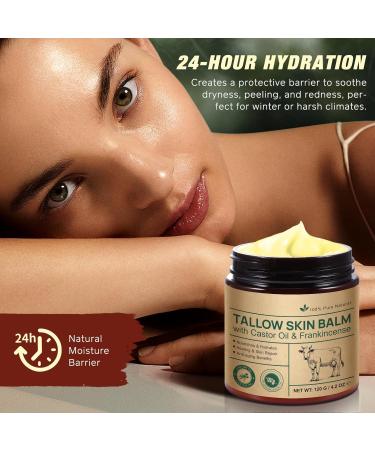 Beef tallow for the skin 120 g beef tallow and honey balm sebum moisturizer for the face with beeswax castor and frankincense oils deeply effective moisture care for face and body - Buy Online on GoSupps.com