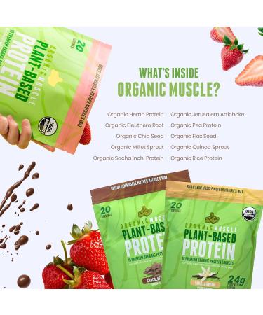 Organic Muscle Vegan Protein Powder - Plant-Based Vanilla Pea Hemp Brown Rice Chia Seed & Amino Acids | Low-Calorie for Muscle Growth & Recovery - Shop Now - Buy Online on GoSupps.com