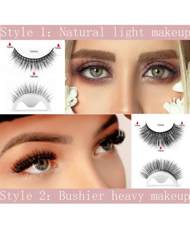 Reusable Self-Adhesive Eyelashes - No Glue Needed | Natural Look & Waterproof False Lashes with Curler & Brush - Pink-Purple - Buy Online on GoSupps.com
