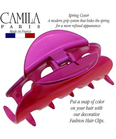 Camila Paris CP3218 Large Fushia French Hair Clip for Women - Strong Hold Styling Accessory for Thick Volume Hair - Made in France - Buy Online on GoSupps.com