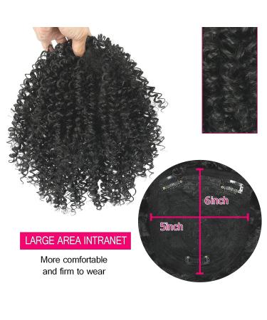 Curly Hair Topper with Clip-in Bangs - Matthia Short Kinky Curly Synthetic Hair Extensions - Buy Online on GoSupps.com