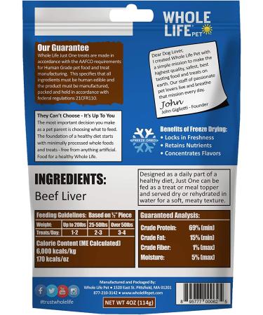 Whole Life Pet Products 4oz (1 Pack) - Premium Quality Treats for Pets - Buy Online on GoSupps.com