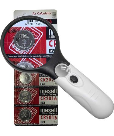 3X Magnifying Glass with 45x Loupe | LED Lighted Magnifier for Reading, Jewelers Loupe, Coins | Handheld Magnifying Glass for Labels - Buy Online on GoSupps.com