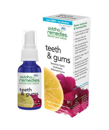 Siddha Remedies Teeth & Gums Spray for Gums & Toothache Relief, Sensitive Teeth | 100% Natural Homeopathic Remedy with Cell Salts and Flower Essences | No Alcohol No Sugar