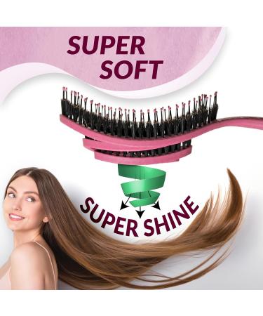 Marqus Bio Hairbrush - Wild Boar Bristles Spiral Spring Pink | Shine & Volume for Every Hair Type - No Tangles - Buy Online on GoSupps.com