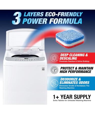 Eco-Friendly Washing Machine Cleaner Tablets - 28 Pack HE Top Load Septic Safe Deodorizer & Descaler | 1+ Year Supply - Buy Online on GoSupps.com