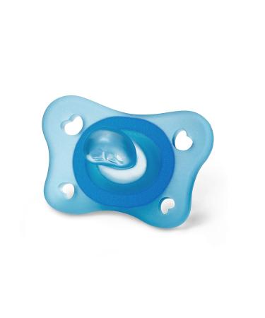 Chicco Physioform Pacifier Set - Silicone 2-6 Months & Rubber 0-2 Months | Supports Healthy Mouth Development | Light Blue (2 Pieces) - Buy Online on GoSupps.com