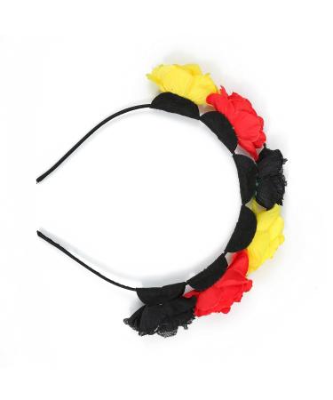 ZADAWERK Floral Headband - Black Red Yellow - Perfect for Football Fans | Shipping to Germany & Belgium - Olympic Style - Buy Online on GoSupps.com