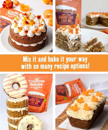 Creative Nature Gluten Free Carrot Cake Mix - Vegan & Allergen Free | 268g - Buy Online on GoSupps.com