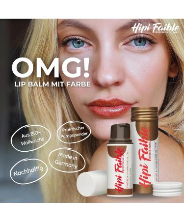 Hipi Faible Cherry & Champagne Glitter Lip Balm - Natural Color Cosmetics 100% Organic Made in Germany 6 ml - International Shipping Available - Buy Online on GoSupps.com