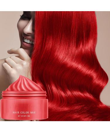 Temporary Hair Color Wax Temporary Hair Dye WaxTemporary Hairstyle Cream Dye Temporary modeling natural color hair dye wax for men women all ages friends beautician Red E - Buy Online on GoSupps.com