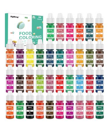 Food Coloring - 36 Color Concentrated Liquid Food Colouring Set - neon Liquid Food Color Dye for Baking, Decorating, Icing, Cooking, Slime Making Kit and DIY Crafts, 6ml Bottles(0.2 fl.oz.)
