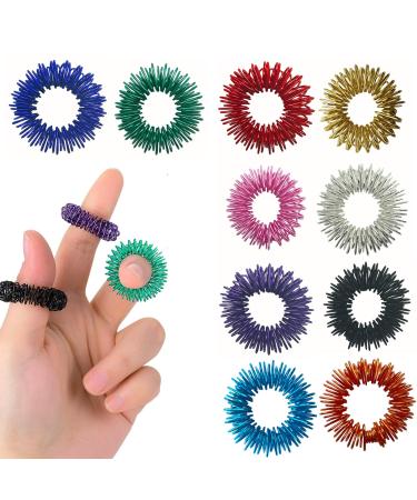 10 pieces of acupressure ring set massage rings for fingers acupressure ring set for stress reducing and promoting the blood circulation.