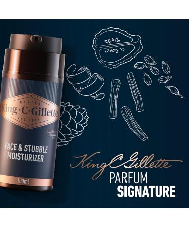 Gillette King C Men's Moisturizing Cream For Face And Short Beard Softens Skin Infused With Signature Fragrance With Notes - Buy Online on GoSupps.com