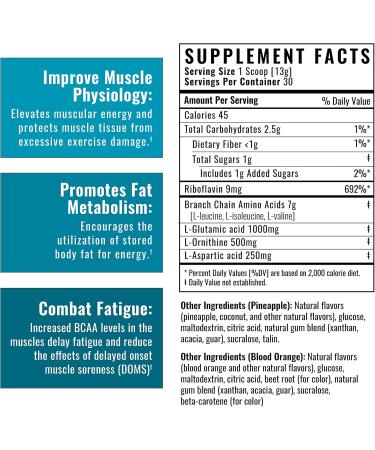 Wilderness Athlete BCAAs - Optimal Branched Chain Amino Acids Powder for Men & Women - Blood Orange Flavor - Essential Amino Acids Supplement - Buy Online on GoSupps.com