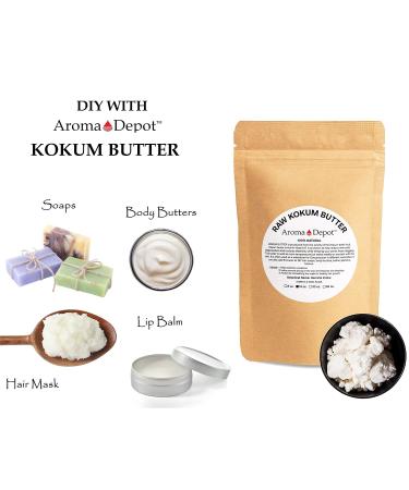 Aroma Depot 32 oz. Raw Kokum Butter - 100% Pure, Cold Pressed, Ideal Thickener for Body Butters, Sunscreens, Soaps, Deodorants - 2lb for Skin, Body, Hair - Buy Online on GoSupps.com