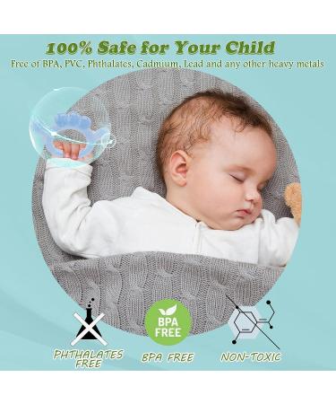 BPA-Free Silicone Baby Teether Chew Toy - Soothes Sore Gums, Prevents Finger Chewing - Light Blue 666 - Buy Online on GoSupps.com