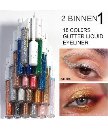Glitter Liquid EyelinersWaterproof Liquid Eyeliners 6 colors eyeliner color set Waterproof eyeliner pencil Long lasting smudge proof glitter eyeliner pencil color eyeliners for women - Buy Online on GoSupps.com