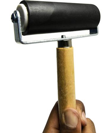 Bastex 4 inch Hard Rubber Brayer Roller for Arts & Crafts - Printmaking, Block Stamping, Glue Application & More - Buy Online on GoSupps.com