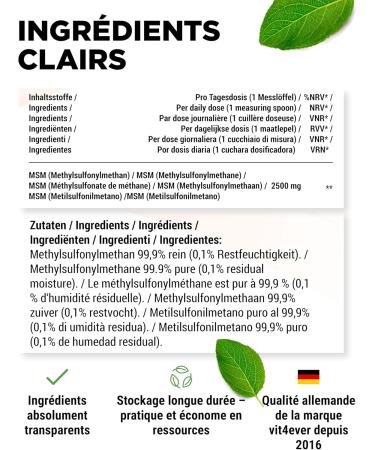 Poudre de MSM - 1 kg (1000 g) - 99 9% de M thylsulfonylm thane Cristallin Pur - Facteur Mesh 40-80 - Soufre Organique - V gane Sans Additifs - Buy Online on GoSupps.com