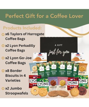 Coffee Gift Set - Taylors Coffee Bags x6 Lyons Coffee Bags x4 Bundle with Stroopwafels and Border Coffee Biscuits - Ground Coffee Gifts for Men and Women - Buy Online on GoSupps.com