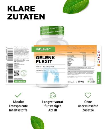 Joint Flexit 180 Capsules - Premium High-Dose Glucosamine MSM Frankincense Chondroitin & More for Joint Health | International Shipping Available - Buy Online on GoSupps.com