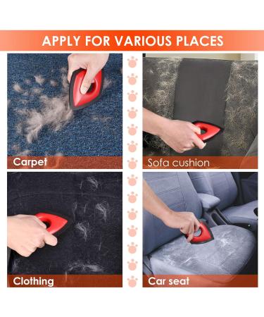 SAQICO Mini Pet Hair Remover for Couch Dog Hair Remover Cat Hair Remover Brush for Car Pet Hair Detailer Fur Remover for Car Detailing Pet Hair on Carpet | Car Seats | Furniture | Pet Bed (Red) - Buy Online on GoSupps.com