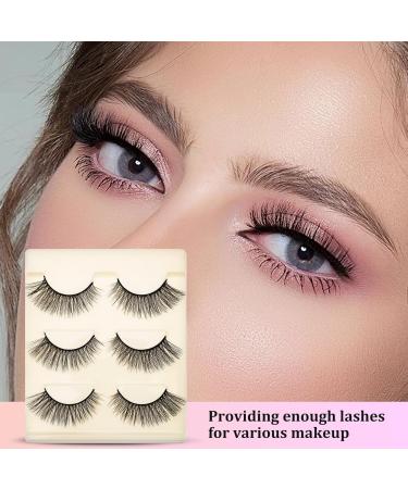 Baluue 3Pair 3D Faux Lashes - Fluffy Volume Long Thick Handmade False Eyelashes for a Natural Look | International Shipping - Buy Online on GoSupps.com