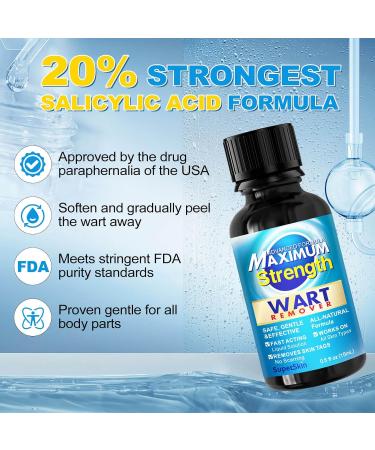 Fast Action Liquid Wart Gel - Maximum Strength Salicylic Acid Treatment for Warts Corns and Calluses - Fast-Acting Freeze Off Solution for All Wart Types - Buy Online on GoSupps.com