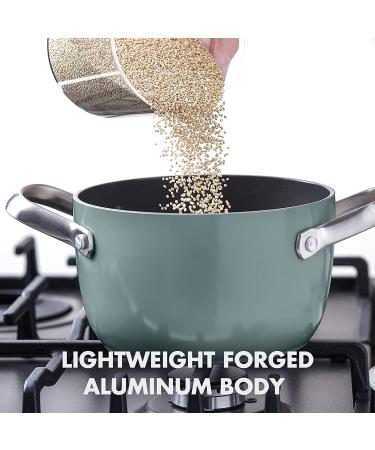 GreenPan Healthy Ceramic Nonstick 2QT Rice & Soup Maker Caldero Pot | PFAS-Free, Induction, Dishwasher & Oven Safe - Smokey Blue - Buy Online on GoSupps.com