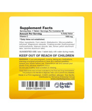 Vitamin C 1000mg - Vitamin C Dietary Supplement for Immune System Vegan Production of Cellular Energy High Strength Formula to Boost Immunity - Gluten-Free - 90 Capsules 3 month supply 90 Count (Pack of 1) - Buy Online on GoSupps.com