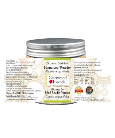Organic Certified Senna Leaf Powder 100gm - 100% Natural Therapeutic Grade | Greenwood Essential - Buy Online on GoSupps.com