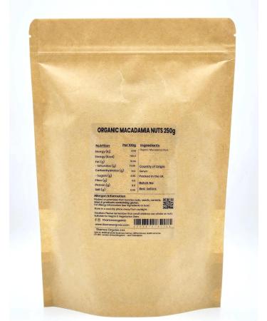 Organic Macadamia Nuts 500g - No Additives or Preservatives - Vegan GMO-Free Certified Organic - Delicious and Nutritious Nuts - Thames Organic 500g - Buy Online on GoSupps.com