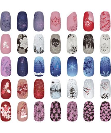 KADS 5Pcs Christmas Nail Stamping Plate - DIY Manicure Tool with Santa, Snowflake, Elk Designs - Buy Online on GoSupps.com