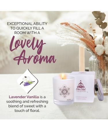 Lavender Vanilla Aromatherapy Candle | Hand-Poured Soy Luxury Candle | 50-Hour Burn | OneSoul Collection - Floral Scented Candle with Metatron s Cube Symbol - Buy Online on GoSupps.com