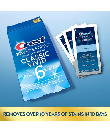 Crest 3D Whitestrips Classic Vivid Teeth Whitening Strip Kit 20 Strips (10 Count Pack) (Pack of 2) - Buy Online on GoSupps.com
