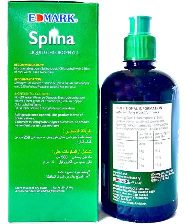 EDMARK Splina Chlorophyll Drink Balances Cleanses Rich in Vitamins Increases Blood Count Reduce Wrinkles and Aging - Buy Online on GoSupps.com