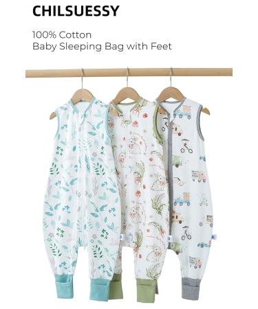 Chilsuessy Baby Summer Sleeping Bag with Feet - 0.5 Tog 100% Cotton for Boys & Girls Colorful Cars - Ideal for Ages 90-100cm - Buy Online on GoSupps.com