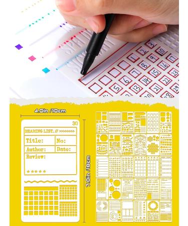 30 pcs Ultimate Productivity Journal Stencils Set - DIY Drawing Templates for Planner, Notebook, Scrapbook & Christmas Cards - Stylish Style - 4 x 7 Inch - Buy Online on GoSupps.com