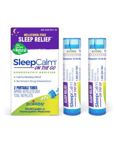 Boiron SleepCalm On The Go Sleep Aid for Deep Relaxing Restful Nighttime Sleep - Melatonin-Free and Non Habit-Forming - 80 Count (Pack of 2) 160 Sleep Aid