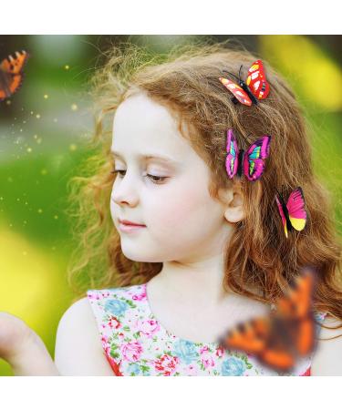 24-Piece Colorful 3D Butterfly Hair Clips - Vibrant Hair Jewelry for Girls & Kids | Perfect for Carnival - Buy Online on GoSupps.com